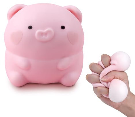 Anboor Schweinchen Squishies, Dehnbares Tier Stressball, Sensorisches Entlastungs-Spielzeug für Kinder und Erwachsene als Geburtstagsgeschenk