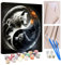 KANGBAWA Peinture par Numero Adulte Loup yin et yang noir et blanc DIY Peinture à l'huile Numéros Toile Paint by Numbers Peindre par Nombre Kits sans Cadre 40x50cm