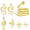 Hifot 6 Stück Schlangen Schmuck Set für Damen Teenager Schlangen Ohrringe Gold Schlangen Halskette Ring Schlangen Accessoires Gothic Medusa Kostüm