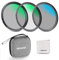 NEEWER 67mm UV/CPL/ND Kit Filtros Lentes con Estuche Rígido, Marco Aleación Aluminio & Vidrio Optico Multicapa, UV + Polarizador Circular (CPL) +Densidad Neutra (ND4) Filtro para 67mm Camara Lentes