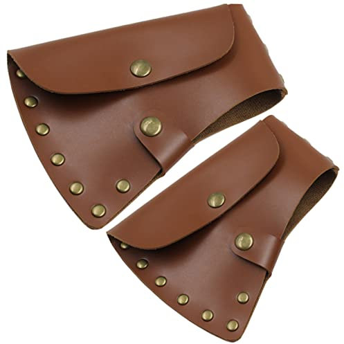 CANIGHT Camping Axe Guard 2pcs Real Leather Protector Case Sturdy Sleeve Portable Axe for Outdoor Activities