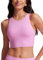 CRZ YOGA Damen Racerback Swim Top Bikini Oberteil Schnell Trocknend Padded Swimsuit Vita Rosa 38