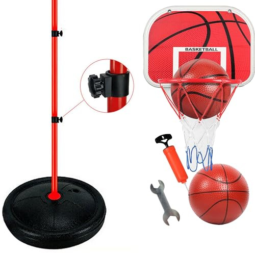Full Size Mini Basketball With Pole and Base Weight for Indoor Outdoor Door Hang