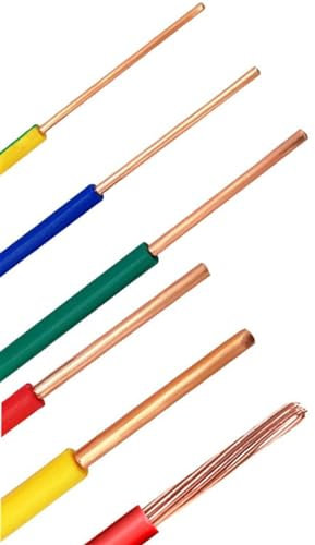 Filo di rame flessibile a trefoli, Cavo unipolare rivestito da 1 metro, filo rigido con anima in rame puro da 18 AWG a 7 AWG(Yellow,1Meter 9 AWG 6MM)