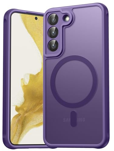 EASDNB für Samsung Galaxy S22 Hülle für Magsafe, Magnetisch Handyhülle für Samsung S22 Hülle, Kameraschutz Stoßfeste Kratzfeste Durchscheinende Schutzhülle für Galaxy S22 Case, Lila