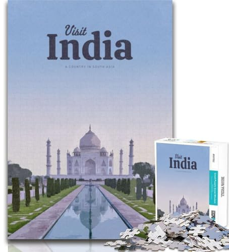 Teenager-Puzzle Visit India, 1000 Teile, Puzzle für Teenager und Erwachsene, Moderne Wandkunst zum Selbermachen, einzigartiges Geschenk, Heimdekoration, 26x38cm