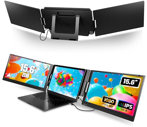KPKUE 15.6’’ Laptop Bildschirm Erweiterung, FHD USB-C Laptop Erweiterung 2 Monitore Fit für 11’’-16’’ Laptops, Nur für Windows, Plug and Play, Keine Treiber Erforderlich, 1 Handtasche