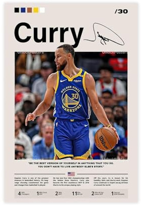 NKALFGH Stephen Curry Poster auf Leinwand, Wandkunstdruck, Bild, Gemälde, 30 x 45 cm