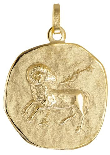 trendor Anhänger Sternzeichen Widder 925 Silber Vergoldet Ø 20 mm 21300-04