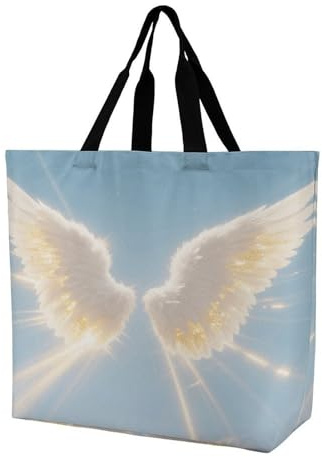 Bolsa De Hombro Para La Compra Ala De Ángel Shopping Bag Ligeras Bolsa De La Compra Portátiles Bolsas Tote Bag Para Regalo Útil Playa Viaje