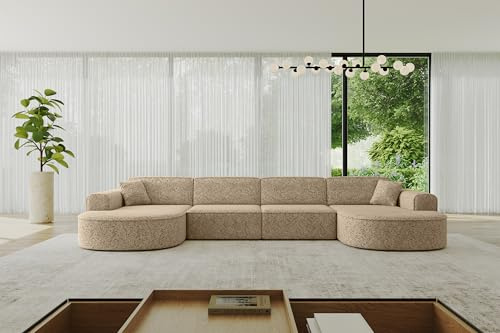 ALTDECOR Ecksofa in U-Form MARI-U2 388x171x79,5 - Braun
