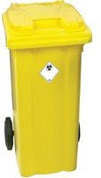 Yellow Clinical Waste 2 Wheel Refuse Container 120 Litres 377918