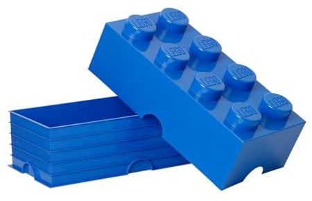 LEGO Aufbewahrungsstein, 8 Noppen, Stapelbare Aufbewahrungsbox, 12 l, blau