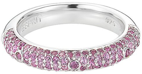 Esprit Damen-Ring 925 Sterling Silber rhodiniert Kristall Zirkonia boulevard pink Gr.56 (17.8) ESRG91795C180