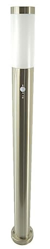 Dapo Außen-Garten-Steh-Leuchte-Lampe OSLO Edelstahl mit Bewegungsmelder, IP44, Fassung E27 max. 60W, Wege-Sensor-Terrassen-Rasen-Teich-Stand-Treppen-Leuchte-Lampe