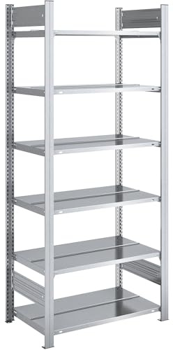 hofe | Aktenregal | verzinkt | BxT 750 x 600 mm | doppelseitig | Grundregal | Verzinkt, Regalhöhe 2000 mm, doppelseitig, Grundregal, BxT 750 x 600 mm
