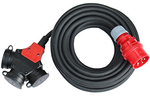PCE CEE Adapter Stromverteiler 5m 5x2,5mm² H07RN-F 16A 400V - 3x230V Verteiler