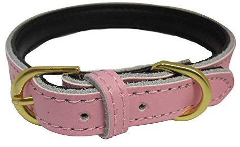 Hundehalsband aus echtem Leder, handgefertigt, Braun / Schwarz