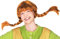 Maskworld Damenperücke Pippi Langstrumpf - Orange