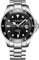 Stührling Original Edizione Faccia nera Orologio Automatico da Uomo 200m Orologio sportivo resistente all'acqua, con corona a vite, braccialetto in acciaio inox, lunetta girevole unidirezionale