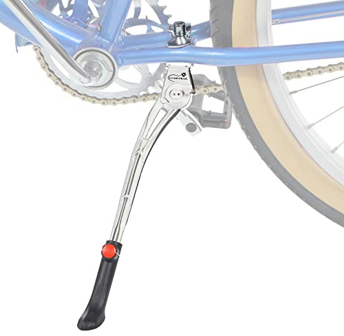 Lumintrail Fahrradständer, mittlere Montage, schnell einstellbare Höhe, Seitenständer, passend für die meisten 61 cm 66 cm 71 cm 700c Fahrrad, Silber