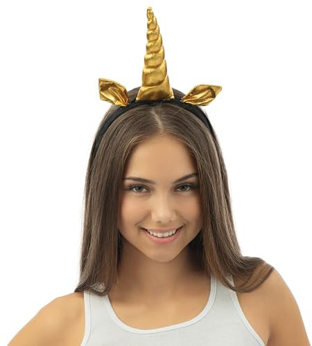 P'tit Clown- Serre-tête Licorne Or et Noir, Womens, 82203, Taille Unique