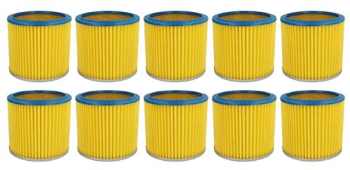 vhbw 10x Faltenfilter kompatibel mit Aqua Vac 8203 P, 8204 B, 8103 B, 8202 B, 8203, 8204, 760, 8203 B Staubsauger - Filter, Patronenfilter, blau gelb