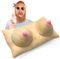 Bada Bing 3D Busen Plüsch Kissen - Scherzartikel für Erwachsene - Lustiges Geschenk für Männer und Frauen - Witziges Kuschelkissen Weiches Brustkissen - Zierkissen ca. 31 x 21 x 17 cm