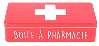 Boîte à Pharmacie en Métal Rouge et Croix Blanche