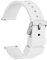 WOCCI 18mm Bracelet de Montre Silicone avec Boucle Argentée pour Femme et Homme (Blanc)
