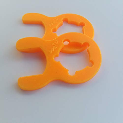 Gasschlüssel für Terrassenheizer, Gasheizer, Gaskanone, Heizstrahler, Gasgrill, Wohnmobil, Caravan, Camping, Druckminderer, Druckregler (Überwurfmutter 5-Flügel, Orange, 2)