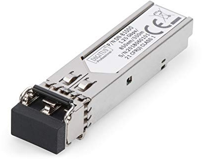 DIGITUS Gigabit SFP Modul - 1,25 Gbit/s - HPE kompatibel - Mini GBIC - für Multimode-Glasfaserkabel - LC Duplex - 850 nm Wellenlänge - 550 m Reichweite - Plug & Play