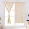 choicehot 1 paio di tende in stile rustico, con nappe, vintage, all'uncinetto, stile shabby chic, in lino, da cucina, retrò, beige romantiche decorazione, 2 pezzi altezza 150 x larghezza 70 cm
