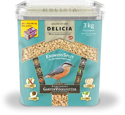 Delicia Erdnusssplitt ganzjahres Garten Vogelfutter 3 kg