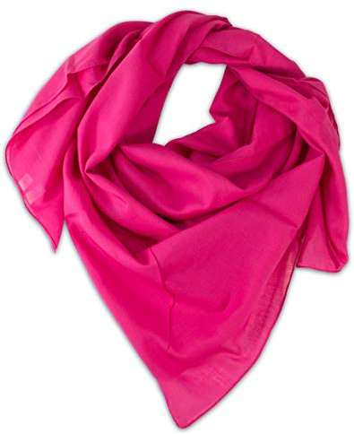 fashionchimp BASIC-Baumwolltuch in Uni-Farben, Unisex-Halstuch aus 100% Baumwolle, quadratisch, Damen und Herren (Pink Uni)