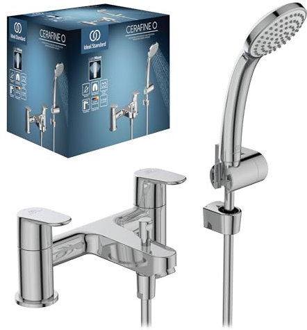 Ideal Standard - Cerafine O, Kit rubinetto per vasca doppio comando con accessori, Cromato