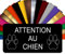 Plaque Attention Au Chien Autocollante – Plaque De Maison PVC Adhésive 10 x 5 cm – 21 Couleurs Disponibles (Noir)