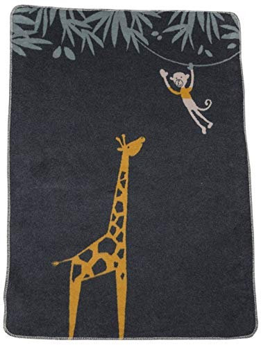 David Fussenegger Babydecke Maja 'Giraffe' 75 x 100 cm Anthrazit