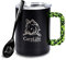 CarpLife Thermal Mug with Lid and Spoon - Stainless Steel, Neon & Black Handle