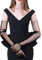 Neer Damen Opera Halb Transparent Tüll Braut Handschuhe (Schwarz, 28 Zoll)