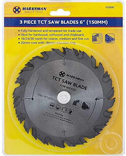 NEW SET OF 3 TCT SAW CIRCULAR BLADES SET 6 INCH CUT CUTTING WOOD