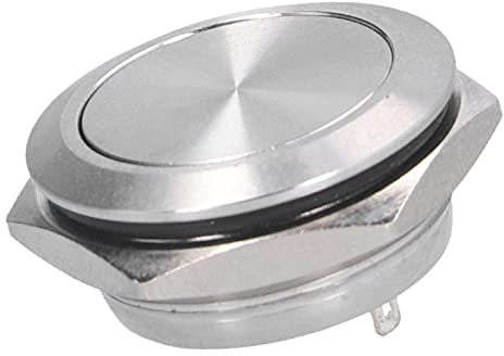 YWBL-WH Flacher Edelstahl-Druckschalter, 22mm Durchmesser, Wasserdicht, 0-220V, 5 Stück