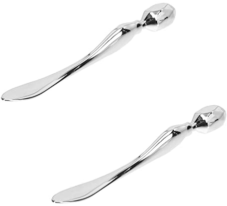Lurrose 2Pcs Gesicht Creme Löffel Metall Make- Up Spachtel Schönheit Massage Scoop Auge Löffel für Gesichts Kosmetische Gesicht Goldene