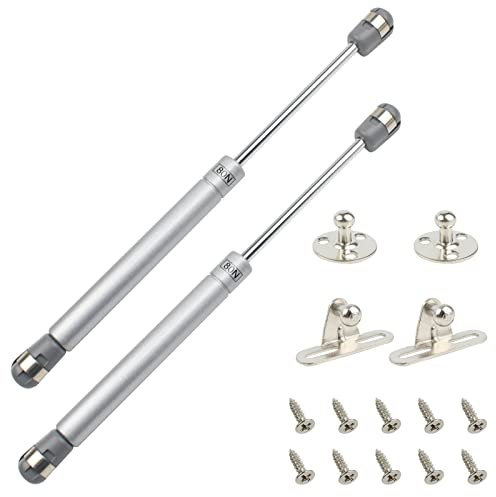 QOPAHI 80N/26.5lb Gas Struts, Cabinet Hinges Kitchen Cupboard Lid Stay Soft Open Gas Spring Safety Hinge for Toy Box, Loft Hatch Catch - Pack of 2