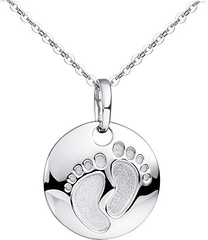 MATERIA by Matthias Wagner Babyfuß Anhänger mit Kette Silber 925 rhodiniert - Geburtsgeschenk