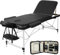 Yaheetech Foldable Massage Bed Portable Lash Table Beauty Bed Professional Salon Spa Table Aluminum 70 cm Width 3 Section Black