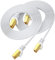 CAT 7 Ethernet kabel 2m 2-Stück,Aouensly Hochgeschwindigkeits Gigabit RJ45 Flach 10Gbps 600MHz Patchkabel Abgeschirmt, weißes LAN-Netzwerk Internetkabel Kompatibel für Switch, Router, Modem,PC, Laptop