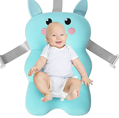 FIYSON Baby-Bad-Kissen,Badewannenkissen Neugeborene Multi Funktions-Baby-Sitzauflage,50 * 34cm Kissensitz Rutschfeste Badewannen-Pad Baby-Dusche Schwimmendes Badebett (Kachu-Ratte)