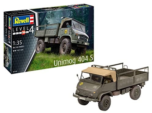 Revell Modellbausatz I Unimog 404 S I Detailreiches Level 4 Militärfahrzeug I 244 Teile I Maßstab 1:35 I für Kinder und Erwachsene ab 12 Jahren