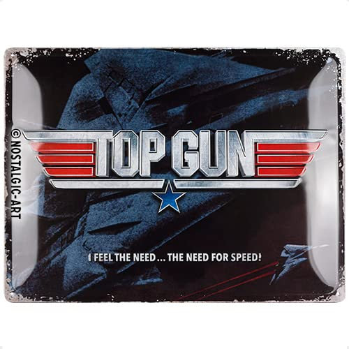 Nostalgic-Art Retro Blechschild, 30 x 40 cm, Top Gun – The Need for Speed – Geschenk-Idee für Film-Fans, Original Lizenzprodukt (OLP), aus Metall, Vintage Design, Blechschilder Sprüche